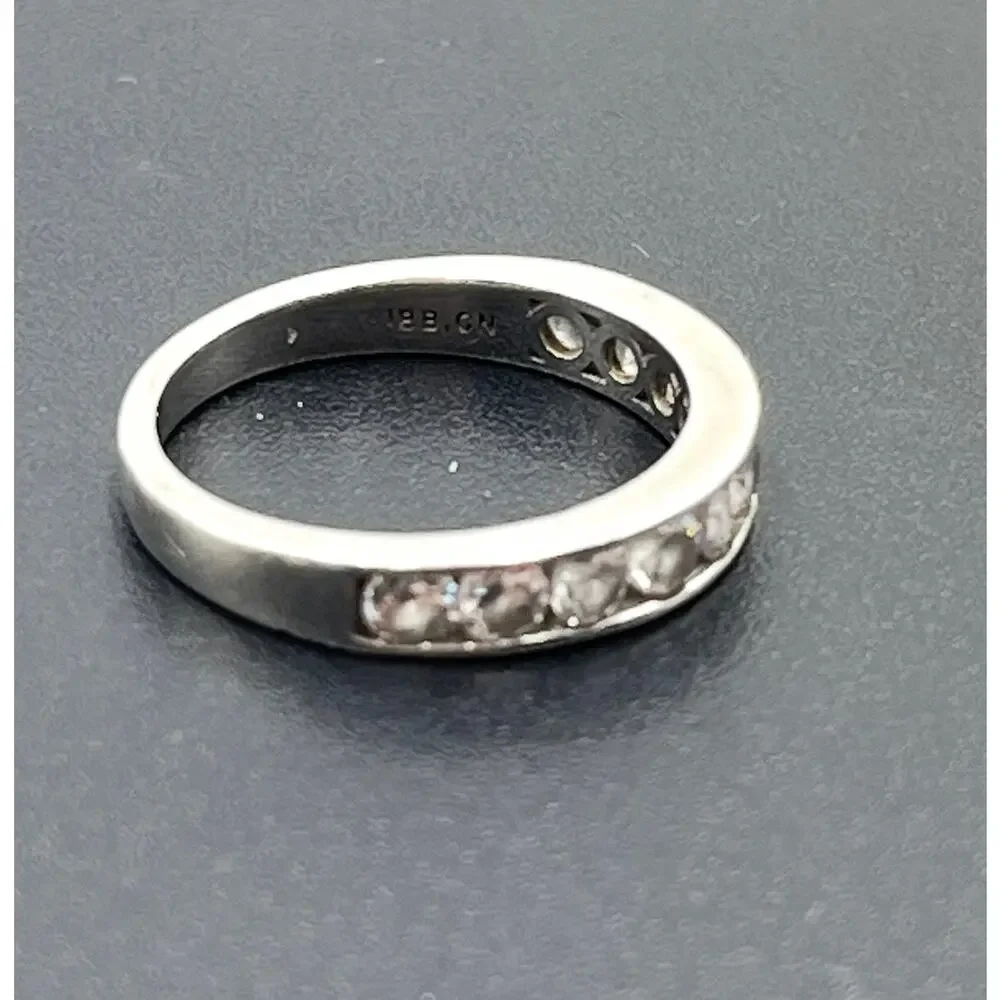 IBB Sterling Silver Designer CZ Band Half Eternity‎ Ring Sz 7.25